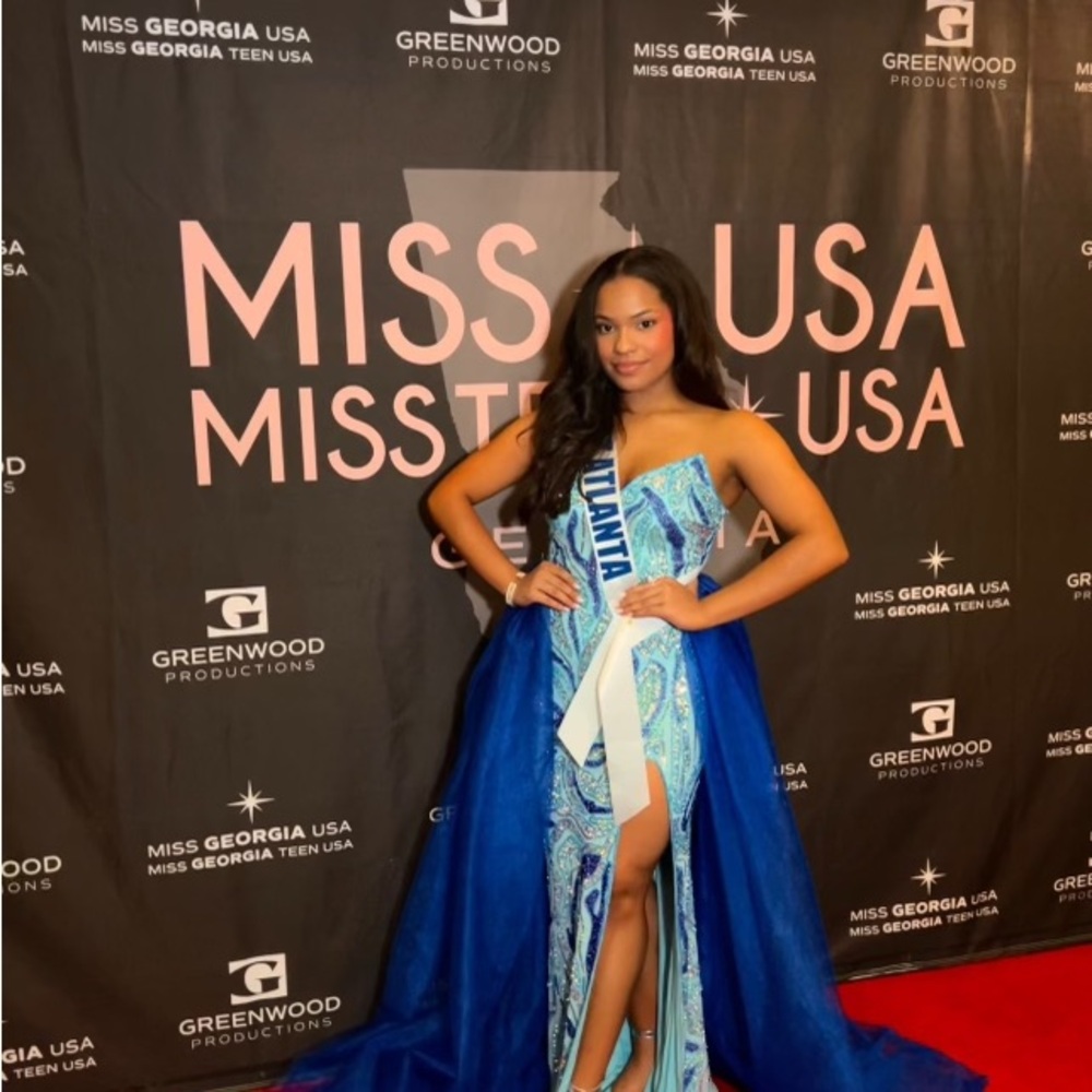 Portia and Scarlett Strapless Blue Dress